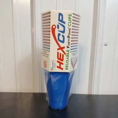 Hex Cup Reusable Party Pong Cups Beer Pong Cups w/ 3 party pong balls Red/Blue 