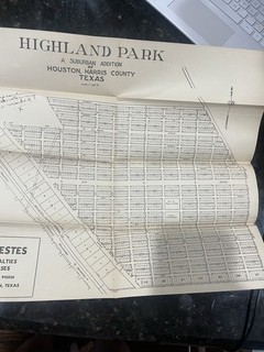 Vintage 1920s Houston TX Plat Map South Houston Highland Park A.W. Estes