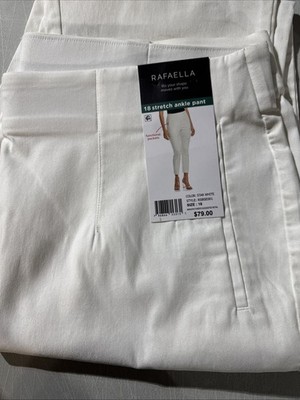 RAFAELLA  Stretch Ankle Pants White Sz 18 , 28  Inseam NEW