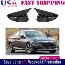 FOR 2018-2022 ACCORD M STYLE GLOSS BLACK SIDE MIRROR COVER CAP OVERLAY W/O LIGHT