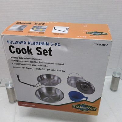 Stansport Heavy Duty Polished Aluminum Cook Set 5 Pc