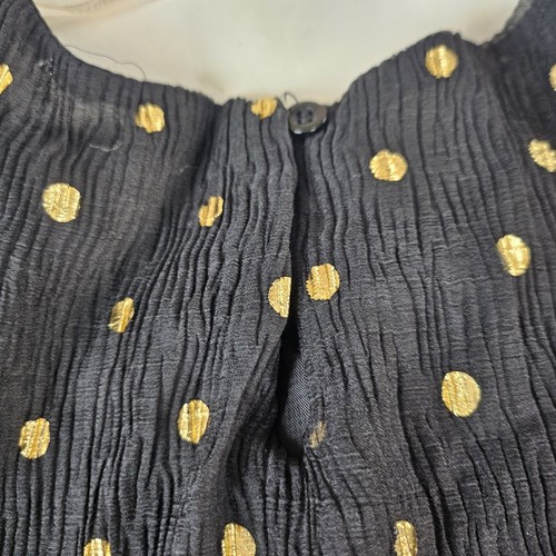 Hayden Girls Metallic Crepe Gold Polka Dot Tiered Tunic Top XLarge New with Tags - Picture 5 of 12