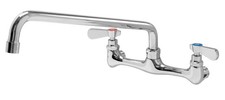 Kratos Commercial Wall-Mounted Kitchen Faucet with 8" Centers and 16" Swing