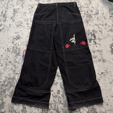 JNCO Kangaroo Collector's Limited Edition Black Y2K Wide Leg Jeans Size 34
