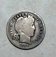 1905-O Barber Dime - Semi Key/Better Date - FREE INSURED SHIPPING!