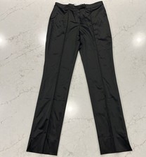 St John Evening Trouser Dress Pants Formal Womens Sz 10 Black Satin Shiny