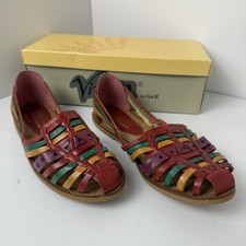 Viviana G R Womens 6.5 Huarache Sandal Multicolored Leather Uppers Vintage