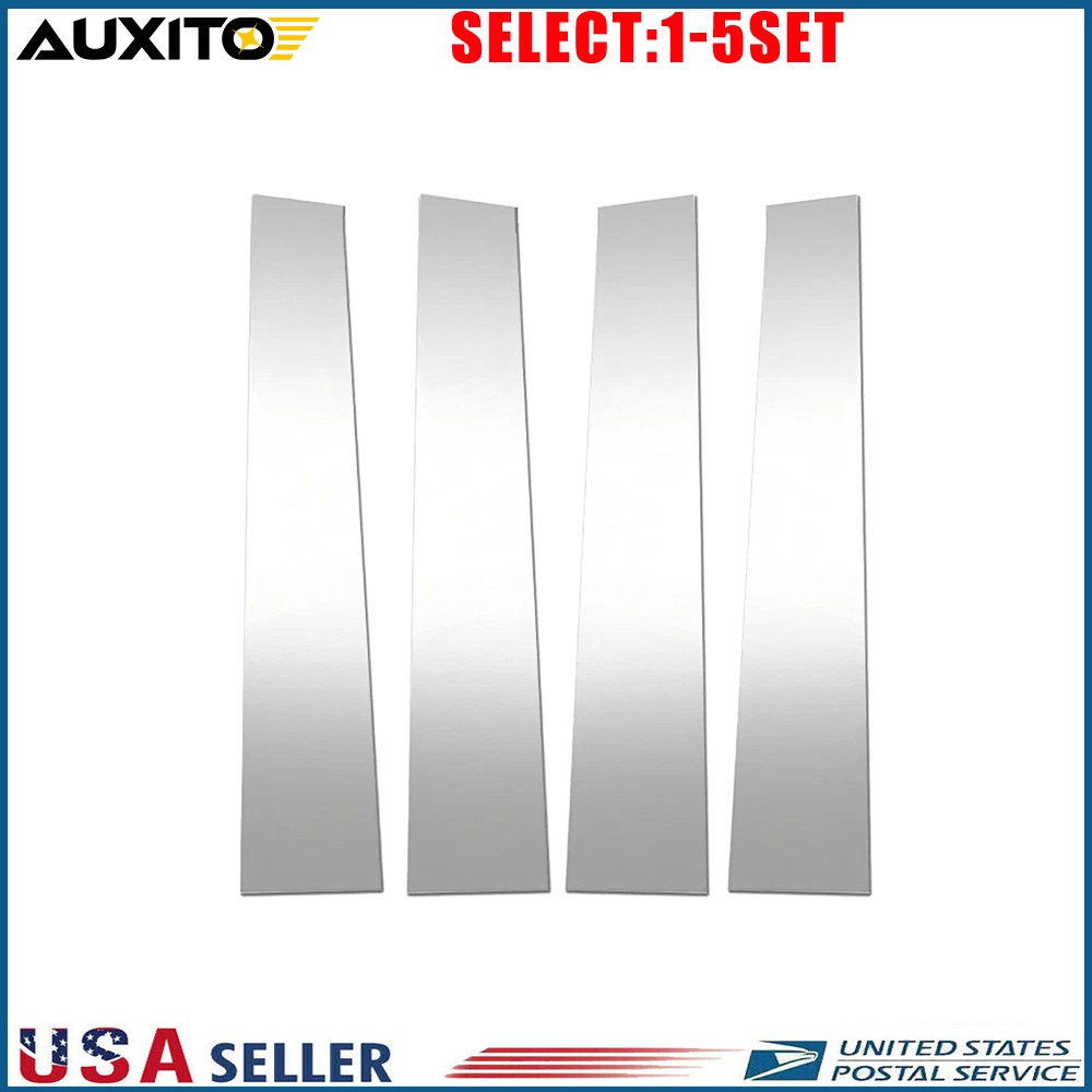 For 19-24 Dodge RAM 1500 Chrome Door Window Pillar Posts Sticker Trim 4-20X