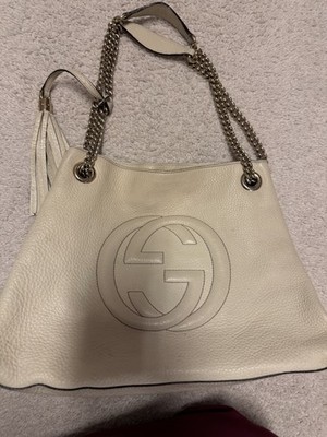 Gucci Soho Shoulder Bag White Leather