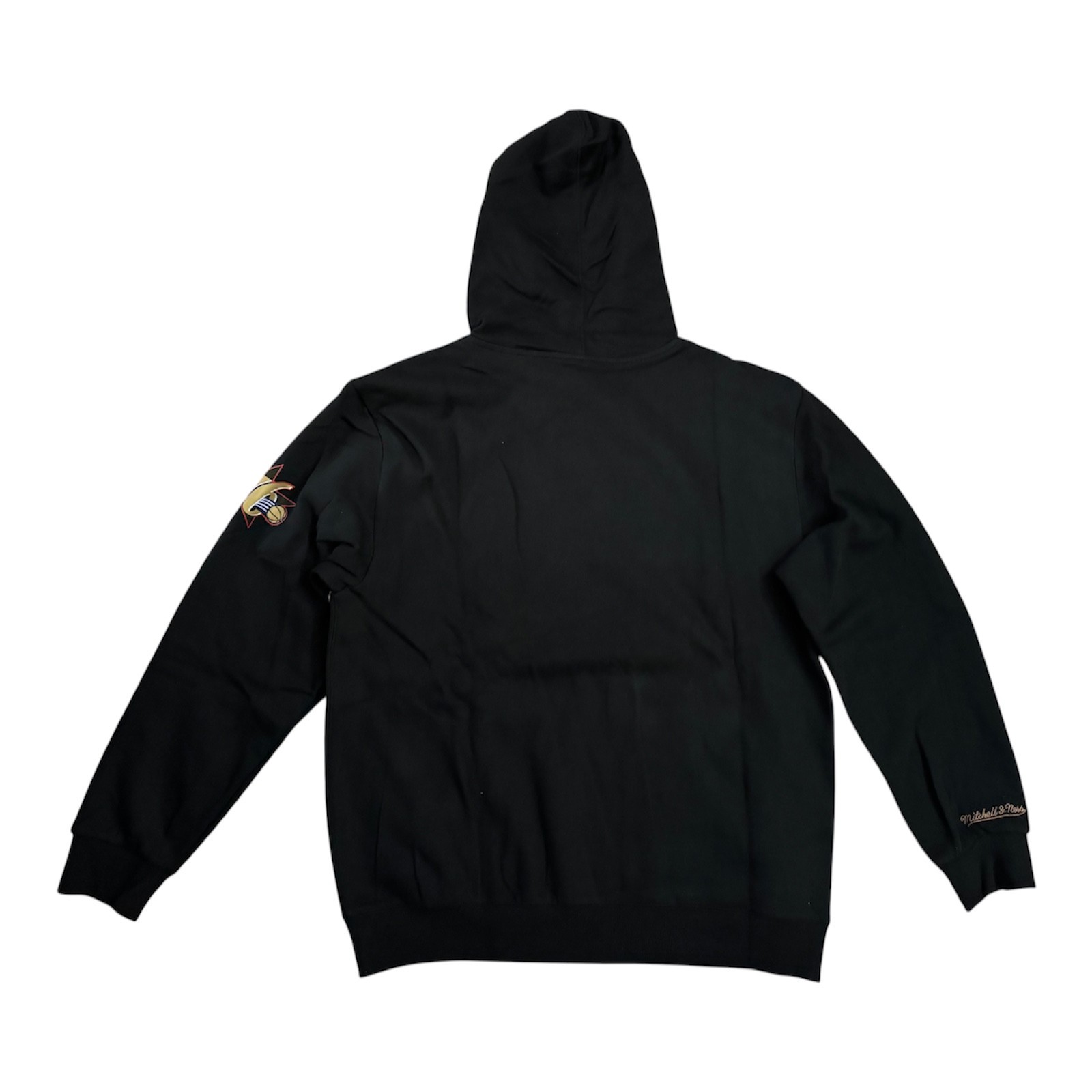 Philadelphia 76ers NBA Mitchell & Ness Men's Black Game Time Fleece Hoodie NWT - second product detail image