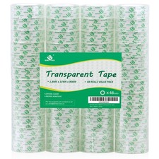 BOMEI PACK 48 Rolls Crystal Clear Transparent Tape, Stationery Tape... Fast Ship