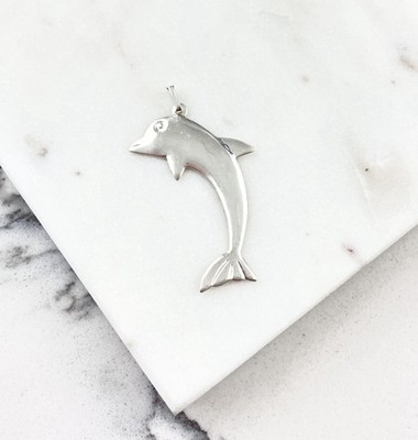 Vintage 925 Sterling Silber Delfin Sea Life Anhänger 