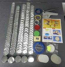 Badge-A Minit Lot of 250+ Pieces Hand Press Button/Badge Making Kit