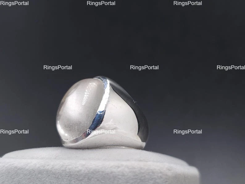 Natural Dur e Najaf Mens Ring, Handmade Sterling Silver White Quartz Dur e Najaf - Image 3 of 4