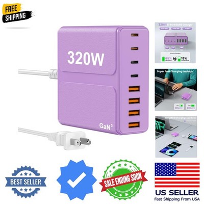 320W USB C Charger Block, 8-Port USB C Charging Station PD 65W PC Laptop Fast...