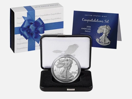 2026 P - CONGRATULATIONS SET Silver Eagle Proof In Original Gov Packaging