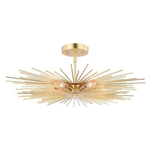 Nikko 24-in Semi Flush Ceiling Light Gold - Picture 1 of 3