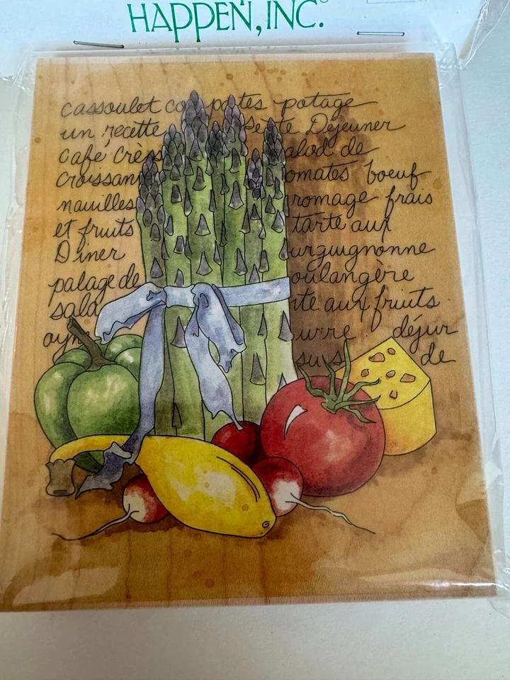 Stamps Happen Rubber Stamps Les Legumes Mildred Wright Asparagus Tomato Recipe - Изображение 3 из 4