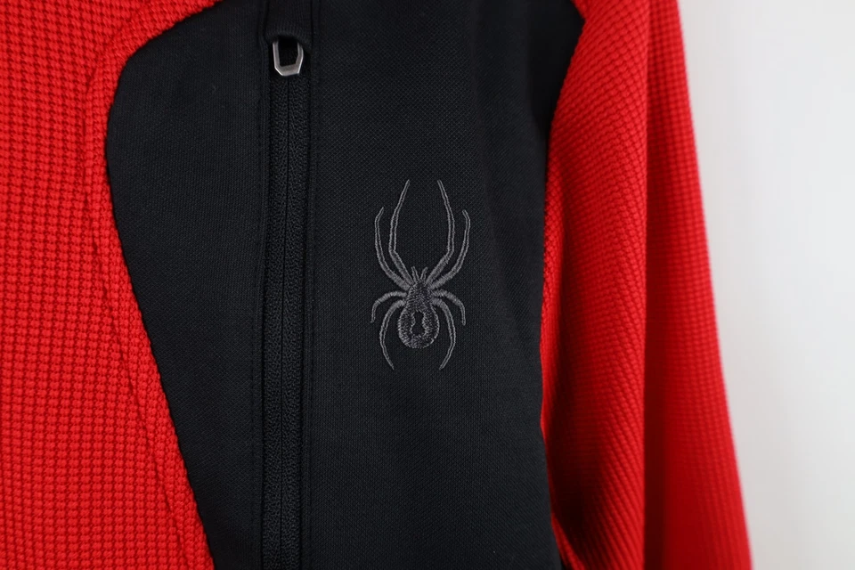 New Spyder Mens Small Spell Out Thermal Knit Half Zip Pullover Sweater Jacket - Image 4 of 4