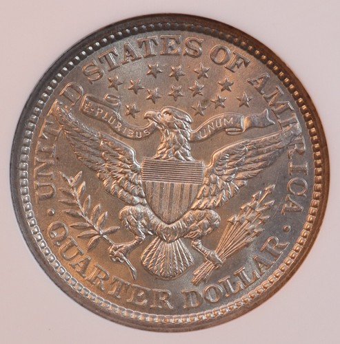 1892 Barber Silver Quarter - NGC MS62! Uncirculated, Lustrous Golden Beauty! PQ+ - Picture 9 of 12