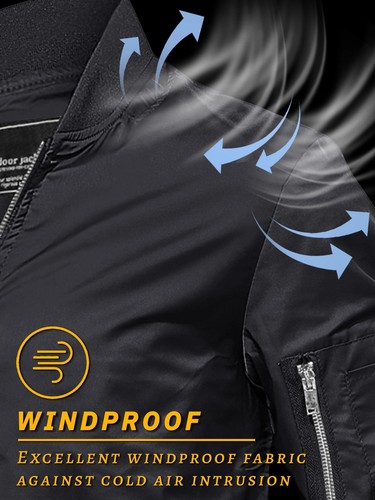 Men's Lightweight Sportswear Full-Zip Windbreaker Spring Fall Thin Bomber Jacket - Picture 16 of 109
