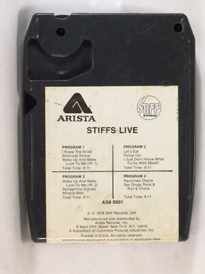 VARIOUS – Live Stiffs Live 1978 US 8-TR Tape EX E Costello, Ian