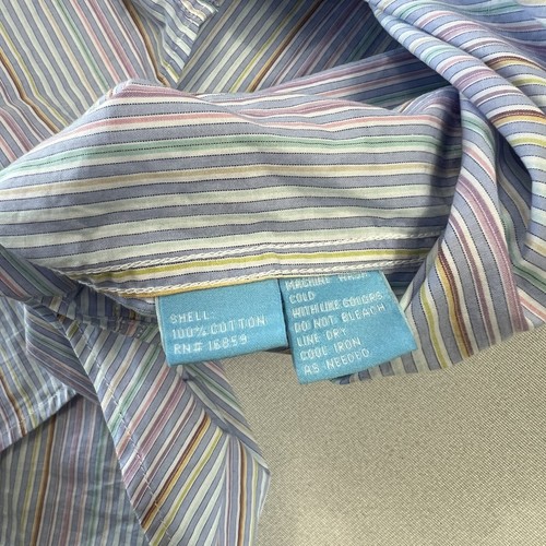 J. McLaughlin Men’s Dress Shirt Small Multicolor Button-Down Striped Long Sleeve - Picture 4 of 11