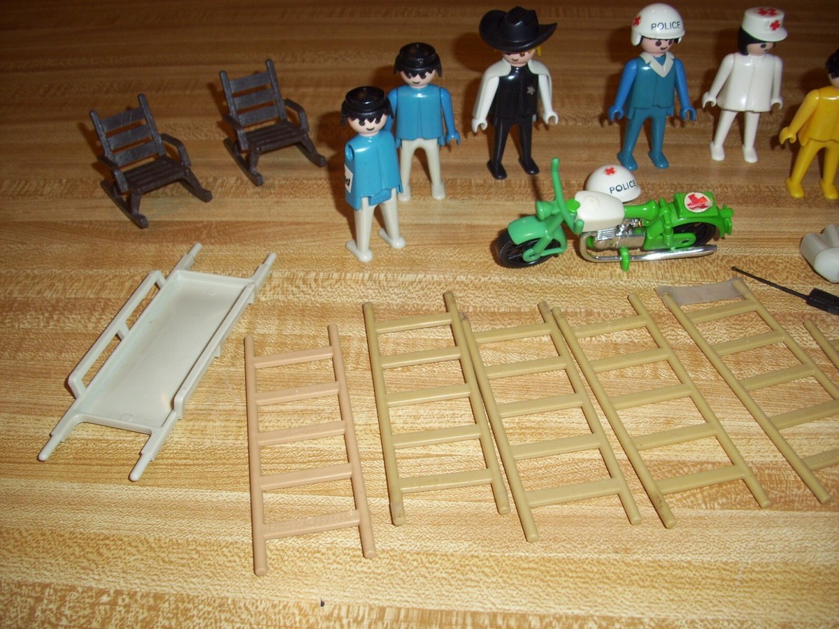 Présentoir Playmobil Police – Figurines Années 80 – 2 Pieds