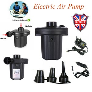 2 in 1 Electric Air Pump Inflator Pool Camping Bed Mattress Boat 12V 240V Car