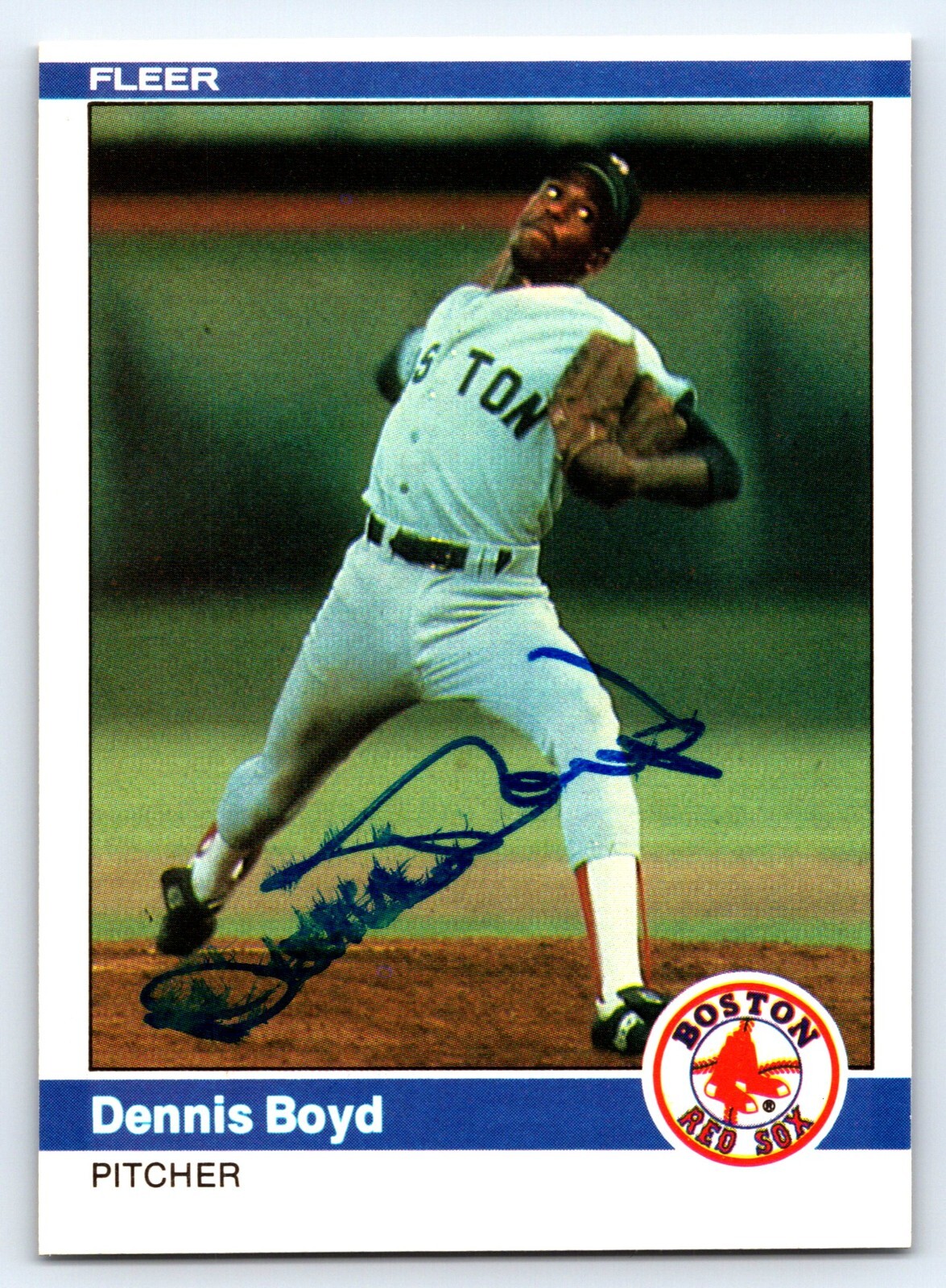 1984 Fleer Dennis Oil Can Boyd #393 Autograph / Signed in person Boston Red Sox