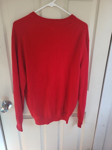 Red Daniel Bishop 100% Cashmere V-Neck Sweater Medium - 第 5/5 張圖片
