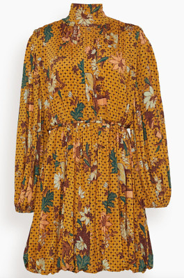 NWT Ulla Johnson Wilhemina Gathered Floral Jersey Bubble Mini Dress Sz S $570