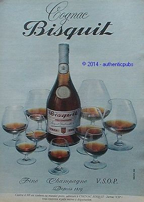 ADVERTISEMENT COGNAC BISQUIT V.S.O.P NAPOLEON FINE CHAMPAGNE 1960 FRENCH AD PUB