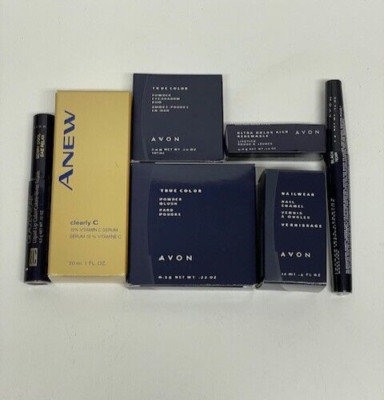 Avon 7 pc Anew Clearly C Vitamin Serum for face/Lip/Blush/E shadow/Nail/Mas/Lstk