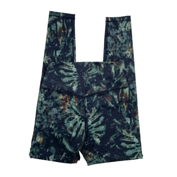 lole burst high-waisted ankle midnight garden eucalyptus leggings