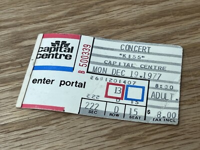 1977 KISS & AC/DC concert ticket stub Capital Centre Maryland 12/19/77 ...