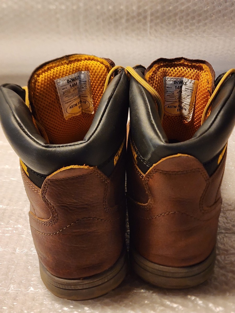 Sz 14M Dewalt Construction Leather Boots Brown