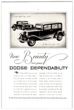 1931 Dodge Six Eight Car Automobile Vintage 6.5x10 Magazine Ad 1930s M172