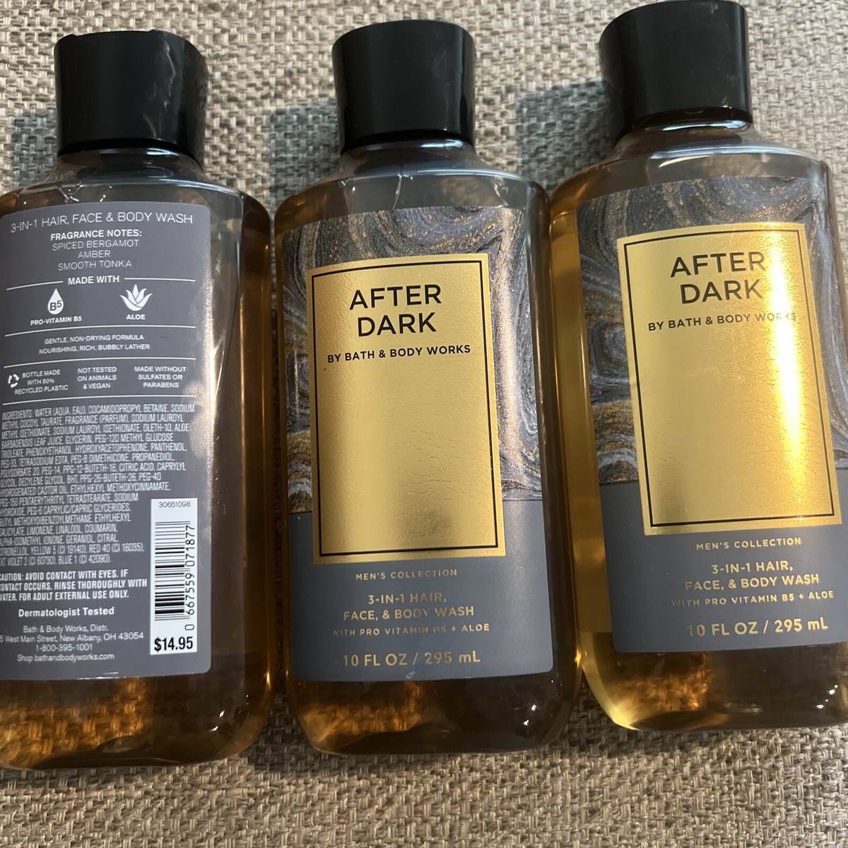 3 BATH & BODY WORKS MEN'S COLLECTION 3 IN 1 HAIR FACE BODY WASH