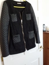 Vintage Cherry Koko Black Lace Jacket With Pvc Patch Pockets