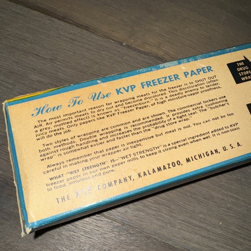 NOS Vtg KVP Freezer Paper Roll BRAND NEW Sealed 18” x50 Ft Kitchen Grocery Store - Picture 5 of 9