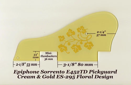 Sorrento E452TD Cream/Gold ES-295 Mini-HB Pickguard for Epiphone Guitar Project