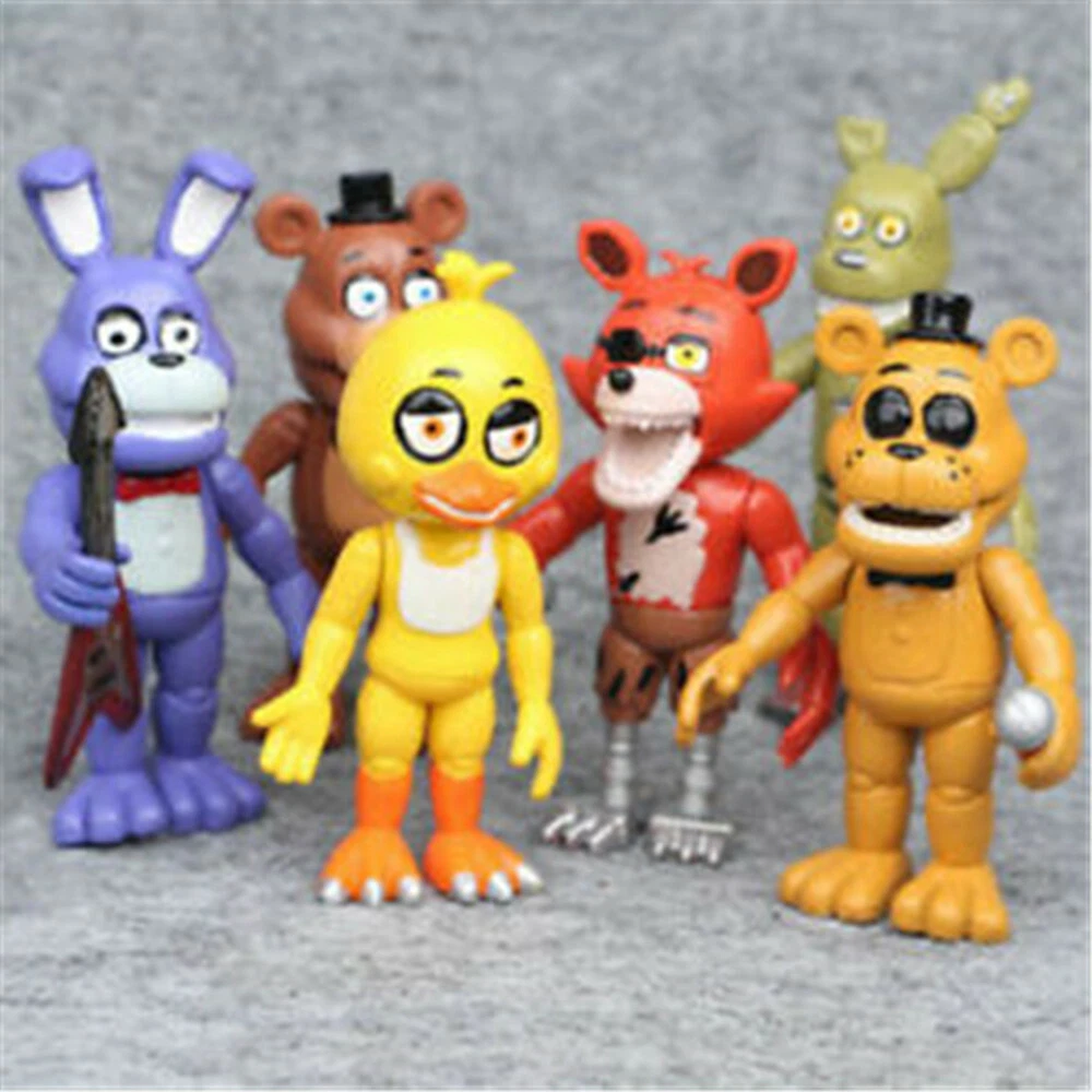 6 Pcs/Set Five Night At Freddy Anime Figure Fnaf Bear Action Figure Pvc  Model Freddy Toys For Children Gifts