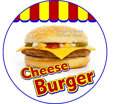 Cheese Burger DECAL (Choose Your Size) Concession Food Truck Circle Sticker