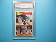1965 TOPPS MLB BASEBALL CARD #9 AL PITCHING LEADERS DEAN CHANCE PSA 8 NM/MINT GL