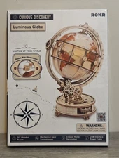 ROKR Luminous Globe 3D Wooden Puzzle W/LED New in Plastic