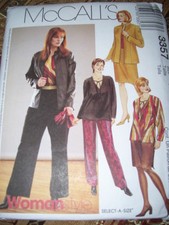 McCALL'S 3357-LADIES FULL FIGURE JACKET-PANTS-TOP SKIRT PATTERN 18W-24W FF