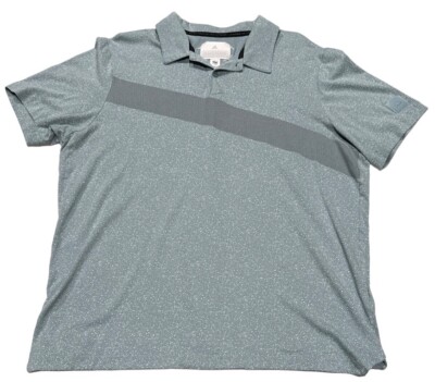 Adidas Adicross Short Sleeve Golf Polo Shirt Blue With Large Gray