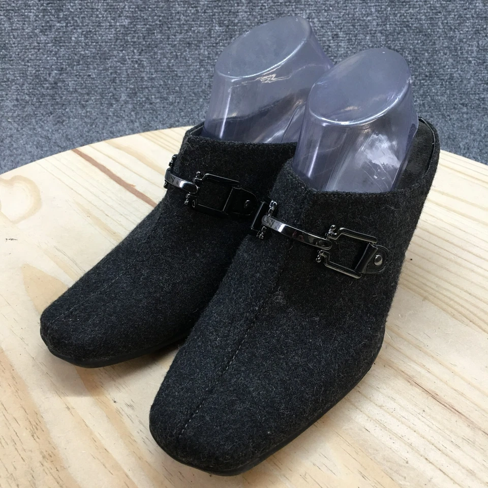 Aerosoles Sandals Womens 10 M Cinsitive Mules Black Fabric Casual Heeled Slip On - Image 3 of 4