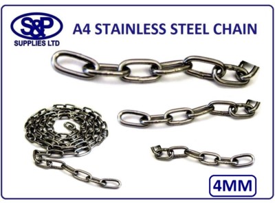 4MM EDELSTAHL KETTE, KORROSIONSSCHUTZ ST/STAHL A4 GR316 ST/ST MARINEQUALITÄT